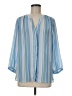 NYDJ 100% Polyester Stripes Blue 3/4 Sleeve Blouse Size M - photo 1