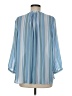 NYDJ 100% Polyester Stripes Blue 3/4 Sleeve Blouse Size M - photo 2