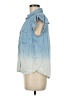 Democracy 100% Lyocell Blue Sleeveless Button-Down Shirt Size M - photo 5