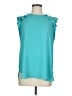 Ann Taylor LOFT 100% Polyester Teal Sleeveless Blouse Size M - photo 1