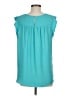 Ann Taylor LOFT 100% Polyester Teal Sleeveless Blouse Size M - photo 2
