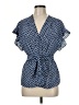 Max Studio 100% Polyester Blue Short Sleeve Blouse Size M - photo 1