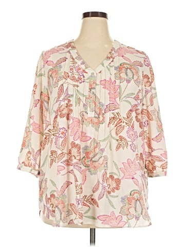 Rose + Olive 3/4 Sleeve Blouse (view 1)