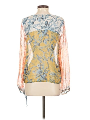 BCBGMAXAZRIA Long Sleeve Silk Top (view 2)