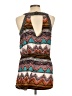 Xhilaration 100% Rayon Graphic Teal Romper Size L - photo 2