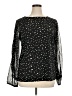 Ann Taylor Factory 100% Polyester Stars Black Long Sleeve Blouse Size XL - photo 1