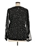 Ann Taylor Factory 100% Polyester Stars Black Long Sleeve Blouse Size XL - photo 2