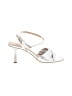 Badgley Mischka 100% Leather Metallic Silver Sandals Size 11 - photo 1