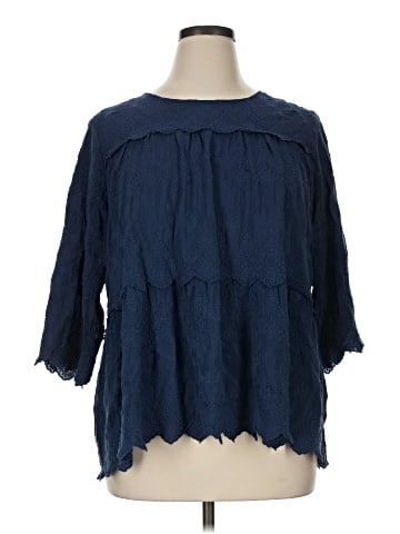 Dreamers 3/4 Sleeve Silk Top (view 1)