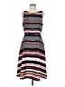 Elle Stripes Gray Casual Dress Size M - photo 1