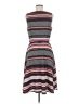 Elle Stripes Gray Casual Dress Size M - photo 2