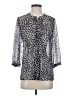 Banana Republic 100% Polyester Animal Print Gray 3/4 Sleeve Blouse Size XS - photo 1
