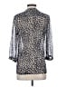 Banana Republic 100% Polyester Animal Print Gray 3/4 Sleeve Blouse Size XS - photo 2