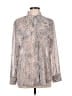 Chico's 100% Polyester Animal Print Silver Long Sleeve Blouse Size Lg (2) - photo 1