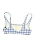 J.Crew Checkered-gingham Blue Swimsuit Top Size S - photo 2