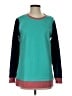 Lands' End Color Block Teal Sweatshirt Size S - photo 1
