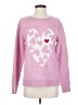 Cupcakes & Cashmere Hearts Pink Pullover Sweater Size S - photo 1