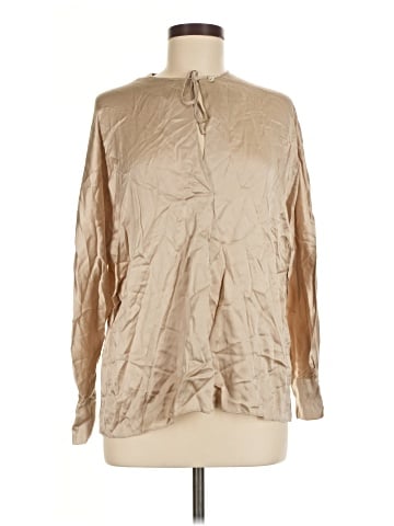 Vince. Long Sleeve Silk Top (view 1)