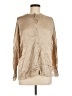 Vince. 100% Silk Metallic Tan Long Sleeve Silk Top Size M - photo 1