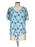 Cure Blue Short Sleeve Blouse Size L - photo 1