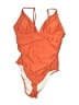 Cupshe 100% Polyester Color Block Orange One Piece Swimsuit Size L - photo 1