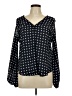Lumiere 100% Polyester Polka Dots Black Long Sleeve Blouse Size L - photo 1