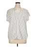 Hilary Radley 100% Polyester Polka Dots Ivory Short Sleeve Blouse Size XL - photo 1