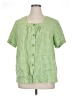 Blair Checkered-gingham Green Short Sleeve Blouse Size XL - photo 1