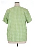 Blair Checkered-gingham Green Short Sleeve Blouse Size XL - photo 2