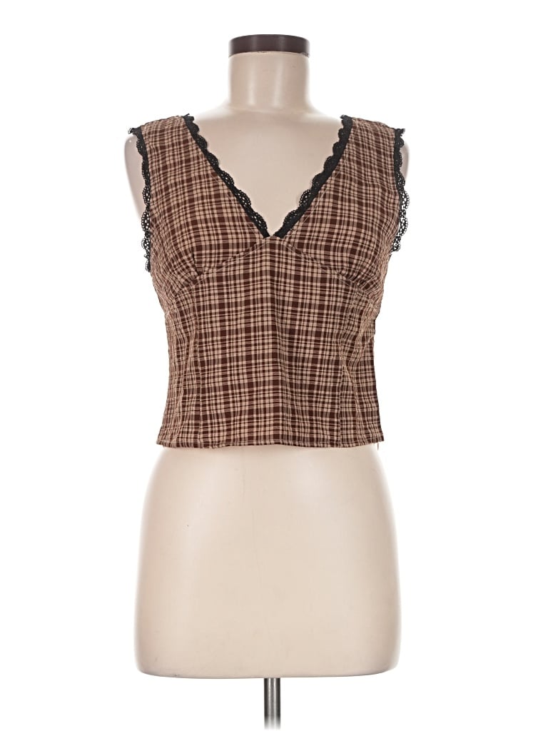 Pre-owned Isalis Sleeveless Blouse In Brown