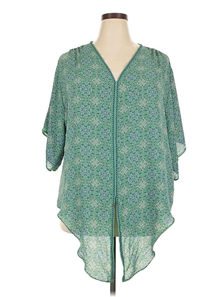 Pre-owned Max Studio Kimono In Green