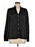 Hem & Thread 100% Polyester Polka Dots Black Long Sleeve Blouse Size M - photo 1
