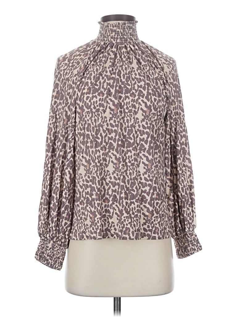 Pre-owned Nation Ltd Long Sleeve Blouse In Brown