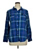 Old Navy 100% Cotton Plaid Blue Long Sleeve Button-Down Shirt Size XL - photo 1