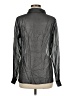 Gold Hawk 100% Silk Metallic Gray Long Sleeve Silk Top Size M - photo 2
