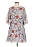 Parker 100% Polyester Print Gray Casual Dress Size L - photo 1