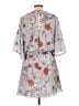 Parker 100% Polyester Print Gray Casual Dress Size L - photo 2