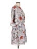 Parker 100% Polyester Print Gray Casual Dress Size L - photo 4