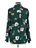 Express 100% Polyester Floral Green Long Sleeve Blouse Size M - photo 2