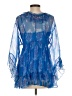 Johnny Was 100% Silk Blue Long Sleeve Blouse Size XS - photo 2