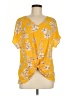 West Kei Yellow Short Sleeve Blouse Size M - photo 1