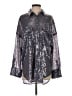 Pilcro Metallic Silver Long Sleeve Blouse Size S - photo 1