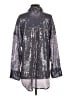 Pilcro Metallic Silver Long Sleeve Blouse Size S - photo 2