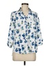 BCX 100% Polyester Floral Blue 3/4 Sleeve Blouse Size M - photo 1