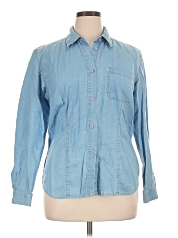 Lizwear by Liz Claiborne Long Sleeve Button-Down Shirt (view 1)