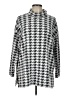 Chico's Houndstooth Silver Turtleneck Sweater Size Lg (2) - photo 1