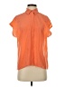 Equipment 100% Silk Color Block Orange Short Sleeve Silk Top Size XS - photo 1