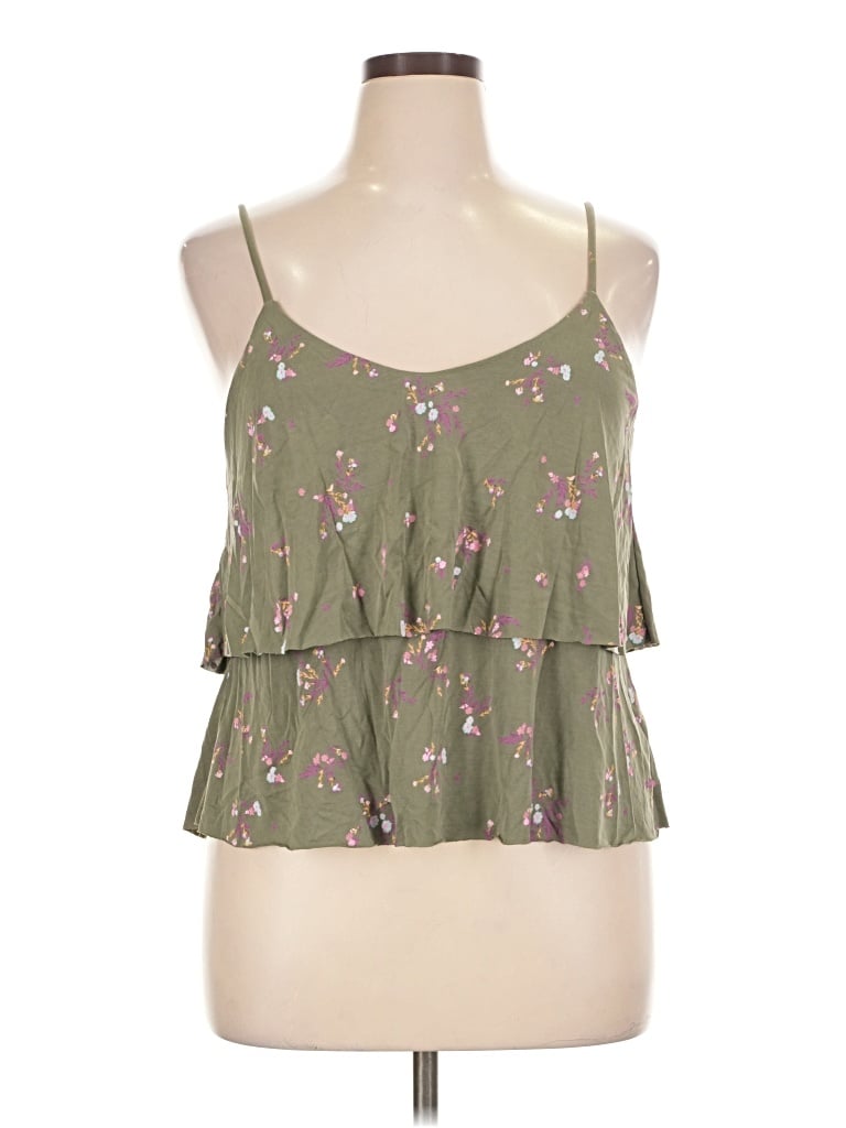 Pre-owned Mudd Tank Top Green Halter Neckline Tops
