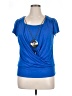 I.N. Studio Blue Short Sleeve Top Size XL Petite - photo 1