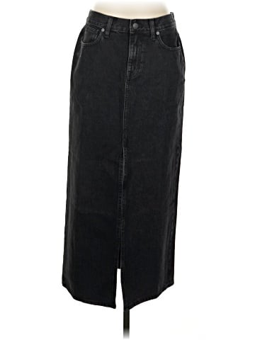 Madewell Denim Mid-Rise Maxi Skirt in Lunar Wash (view 1)